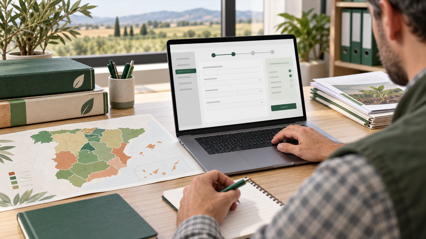 Tramitación electrónica con un mapa de las comunidades autónomas