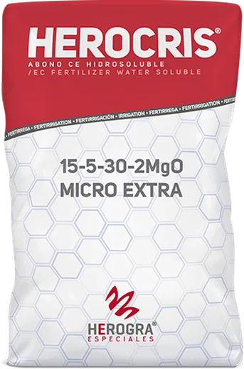 Envase de Abono Soluble Cristalino NPK 15-5-30 + micro 25kg, soluble