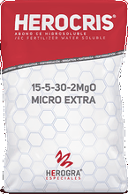 Envase de Abono Soluble Cristalino NPK 15-5-30 + micro 25kg, soluble