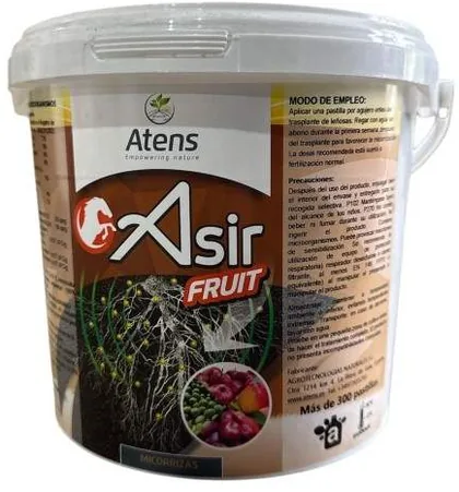 Envase de Asir Fruit · 300 tabletas, tabletas con microorganismos y nutrientes