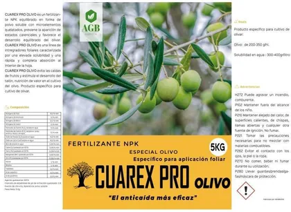 Envase de Cuarex PRO Olivo 14-7-14 5Kg - Abono foliar npk