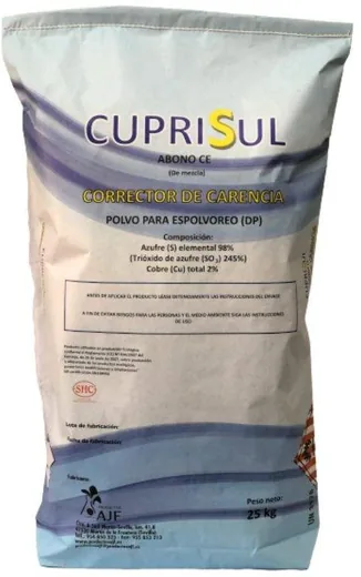Envase de Cuprisul (Azufre + Cobre) 25kg - Corrector de carencias - AJF