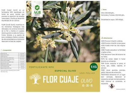 Envase de Flor Cuaje 10-20-10 5kg Abono foliar npk
