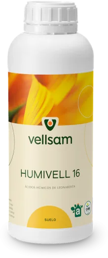 Envase de Humivell 16 20 LTS. Ácidos Húmicos y Fúlvicos. VELLSAM