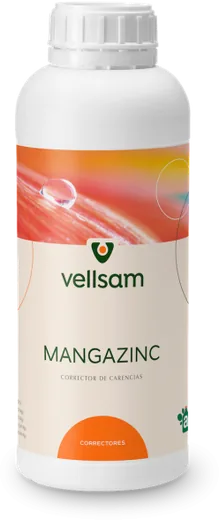 Envase de Mangazinc 5 LTS. Corrector de Zinc (7%) y Manganeso (9%). VELLSAM