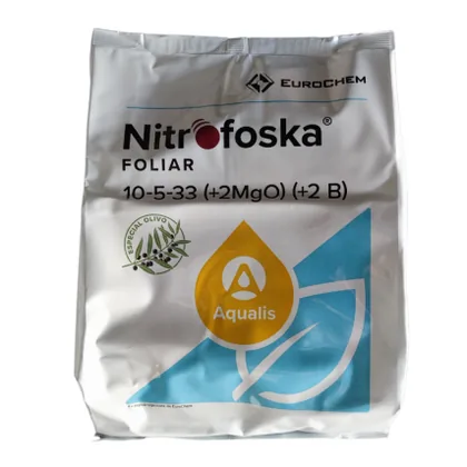 Envase de Nitrofoska Foliar 10-5-33 · 5 kg, fertilizante hidrosoluble npk con magnesio y boro