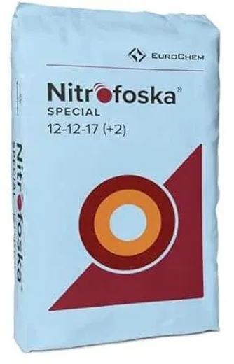 Envase de Nitrofoska 12-12-17, fertilizante npk granulado