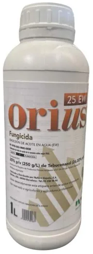 Envase de ORIUS 25 EW 1L TEBUCONAZOL 25% [EW] P/V - Fungicida y Bactericida preventivo
