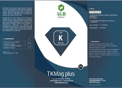 Envase de TKMag Plus 20L Oxido de potasa - Bioestimulante Engorde