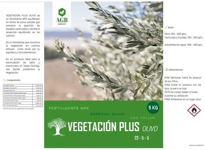 Envase de Vegetacion plus 23-5-5 5kg - Abono Foliar Npk