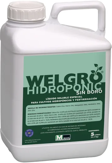 Envase de WELGRO HIDROPONIC SIN BORO